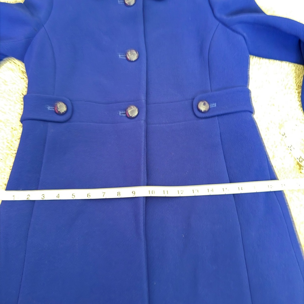 J.Crew Royal Blue Wool Coat Petite 4P Tailored Winter Coat - Picture 9 of 12
